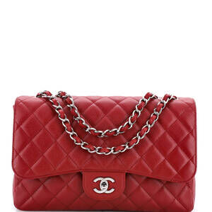 Chanel Jumbo Classic Single Flap Bag Quilted Caviar